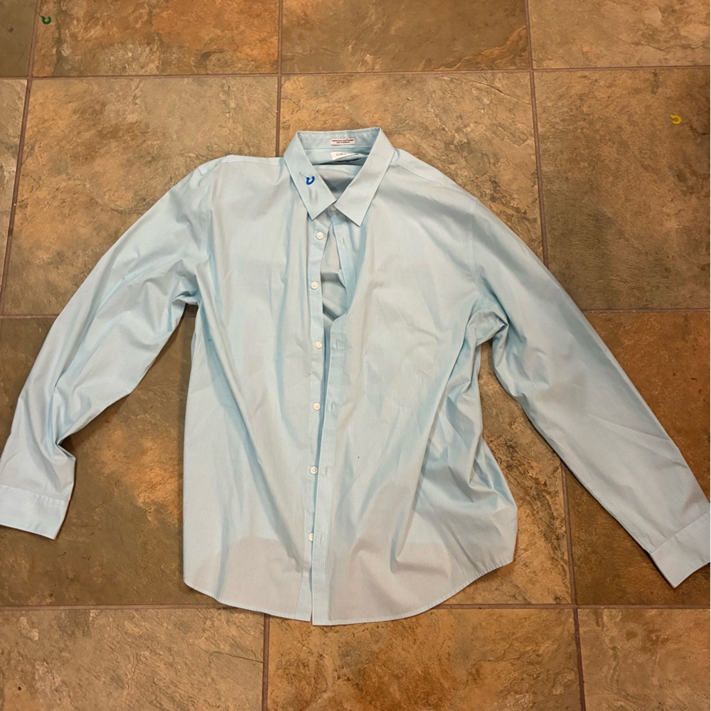 Calvin Klein Sky Blue Striped Shirt